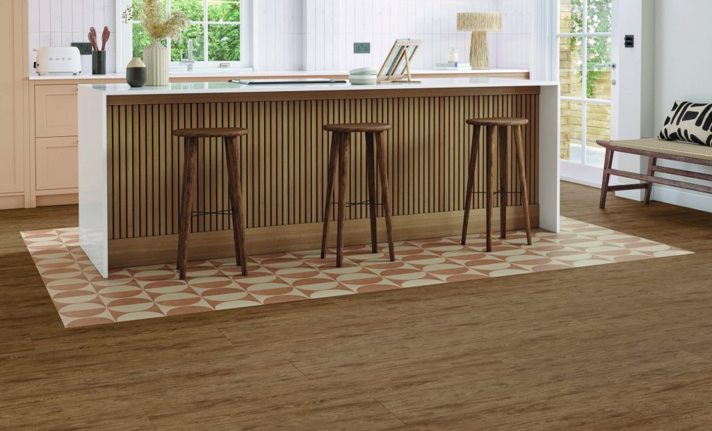 DC561 StuccoClay DiffusionCashew LuneSmall 229x229mm AR0W8450 BordeauxOak Stripwood 228x1219mm