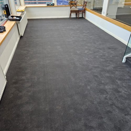 new carpet flooring in tennis club